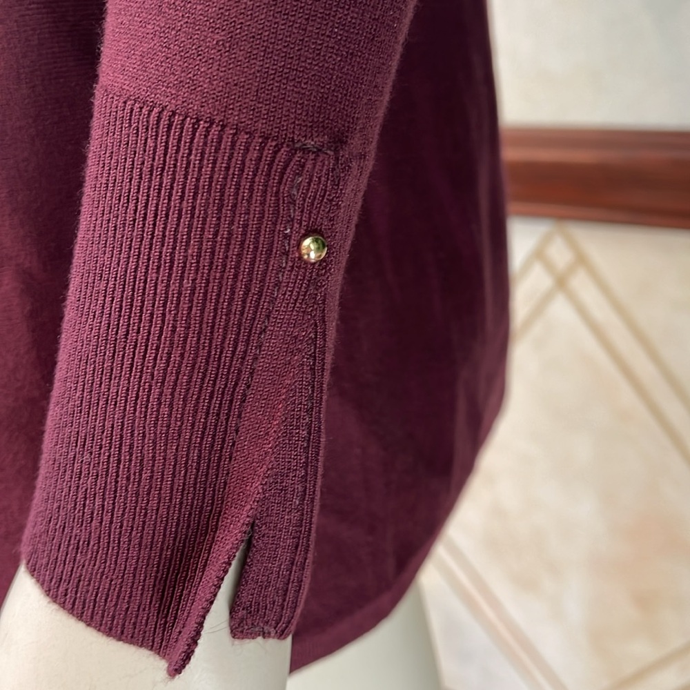 WHBM CABERNET WATERFALL CARDIGAN - Picture 6 of 10